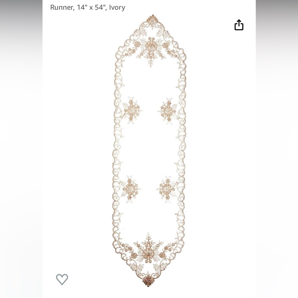 Brand new beaded lace table runner 14x54